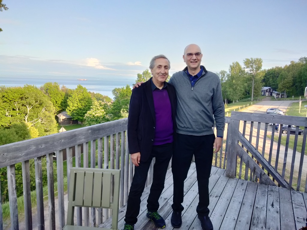 With violinist, Levon Chilingirian (left), overlooking the mighty St. Lawrence River in St. Irénée, Quebec